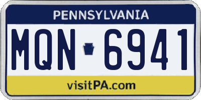 PA license plate MQN6941
