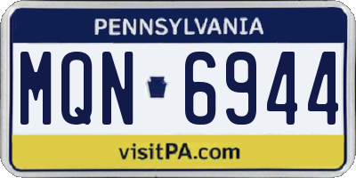 PA license plate MQN6944
