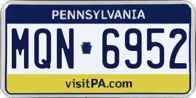 PA license plate MQN6952
