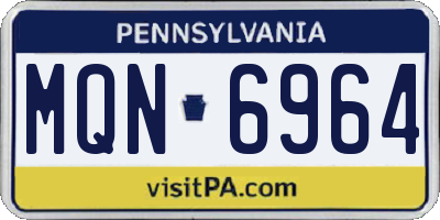 PA license plate MQN6964
