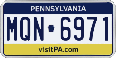 PA license plate MQN6971