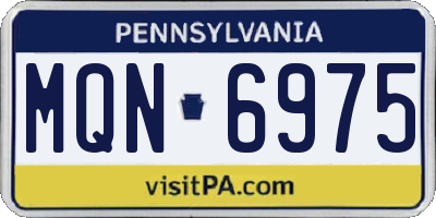 PA license plate MQN6975
