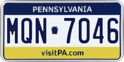 PA license plate MQN7046