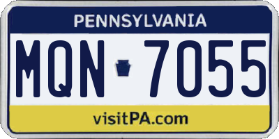 PA license plate MQN7055