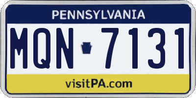 PA license plate MQN7131