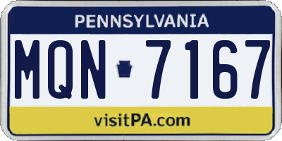 PA license plate MQN7167