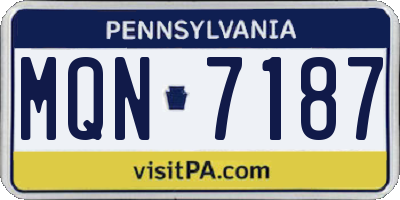 PA license plate MQN7187