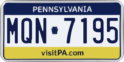 PA license plate MQN7195