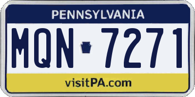 PA license plate MQN7271