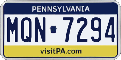 PA license plate MQN7294