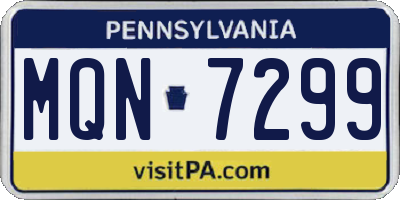 PA license plate MQN7299