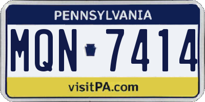 PA license plate MQN7414