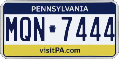 PA license plate MQN7444