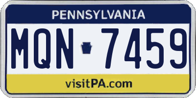 PA license plate MQN7459
