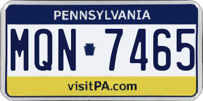 PA license plate MQN7465