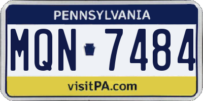 PA license plate MQN7484