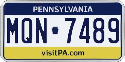 PA license plate MQN7489