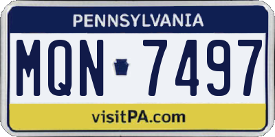 PA license plate MQN7497