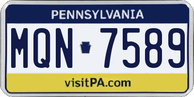 PA license plate MQN7589
