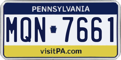 PA license plate MQN7661