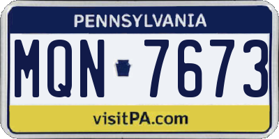 PA license plate MQN7673
