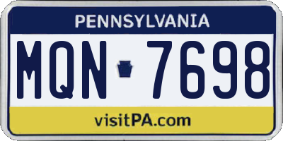 PA license plate MQN7698
