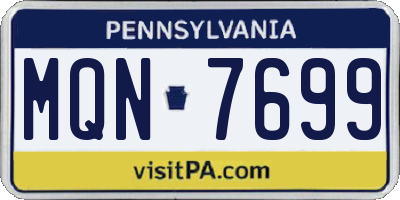 PA license plate MQN7699