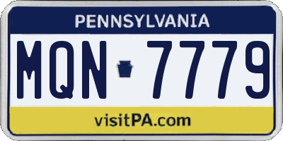 PA license plate MQN7779