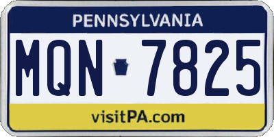 PA license plate MQN7825