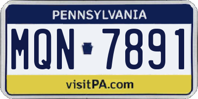 PA license plate MQN7891