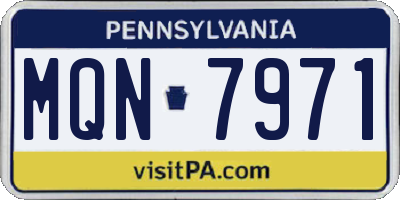 PA license plate MQN7971