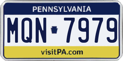 PA license plate MQN7979