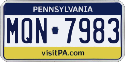 PA license plate MQN7983
