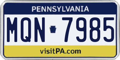 PA license plate MQN7985