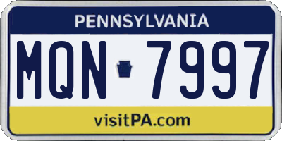 PA license plate MQN7997