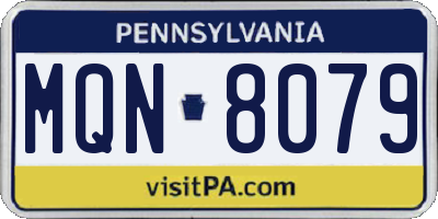 PA license plate MQN8079