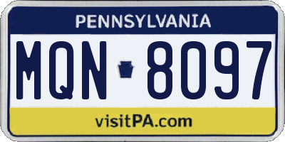 PA license plate MQN8097