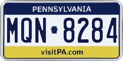 PA license plate MQN8284