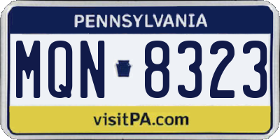PA license plate MQN8323