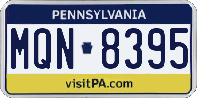 PA license plate MQN8395