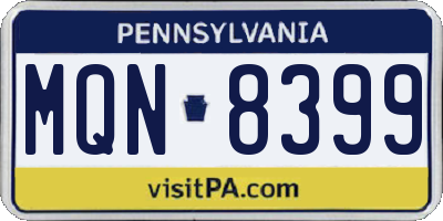 PA license plate MQN8399