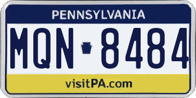 PA license plate MQN8484