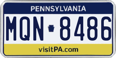 PA license plate MQN8486