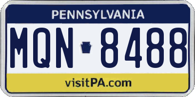 PA license plate MQN8488