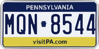 PA license plate MQN8544