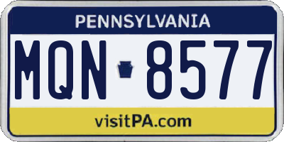 PA license plate MQN8577