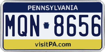 PA license plate MQN8656