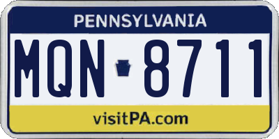 PA license plate MQN8711
