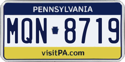PA license plate MQN8719