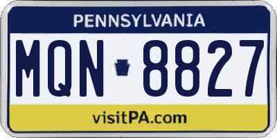 PA license plate MQN8827